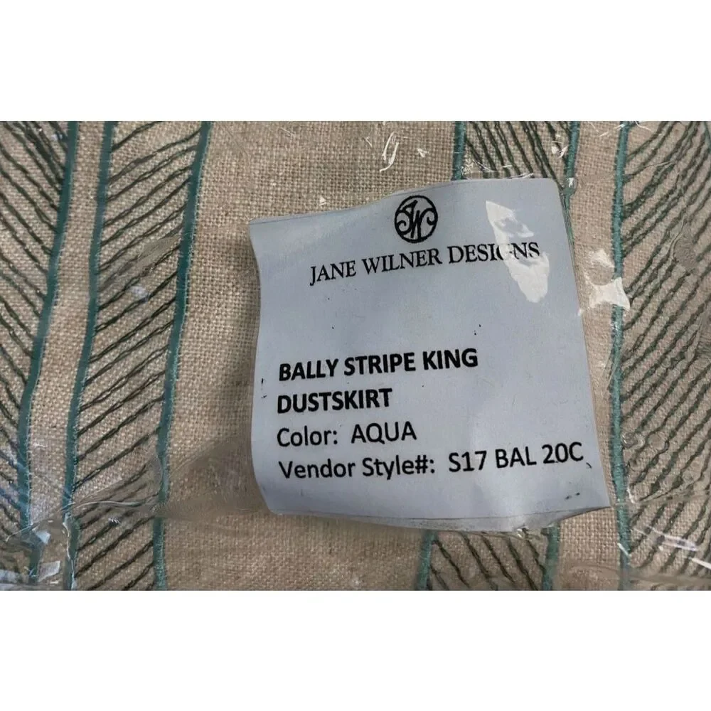 $625 Jane Wilner Designs Blue Aqua Bally Stripe King Dust Skit